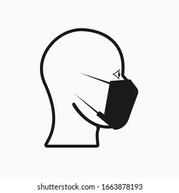 Icon of People Wear Masker. Masks Clip Art Hygiene. Face Mask for Healthcare Symbol.
