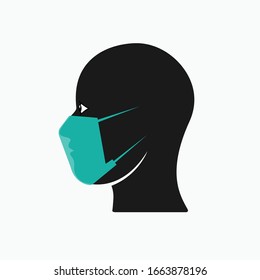Icon of People Wear Masker. Masks Clip Art Hygiene. Face Mask for Healthcare Symbol.