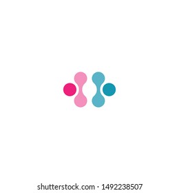 Icon people who face each other, logo design vectors V.2