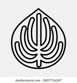 Icon peperomia. Plant leaves elements. Icon in line style.
