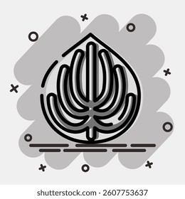 Icon peperomia. Plant leaves elements. Icon in comic style.