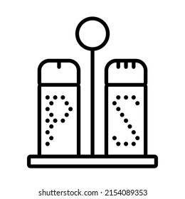 Icono De Pimienta Y Sal. Diseño de contorno negrita con ancho de trazo editable. Ilustración vectorial.