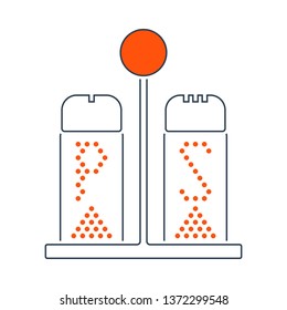 Symbol für Pfeffer und Salz. Einfach mit rotem Fill-Design. Vektorgrafik.