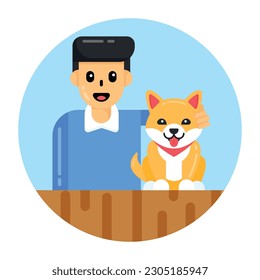 Un icono de cada gato en diseño redondo plano 