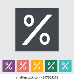 Icon percent sign. Single flat icon. Vector illustration.