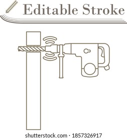Icono Del Muro De Perforación. Diseño sencillo de Stroke modificable. Ilustración vectorial.