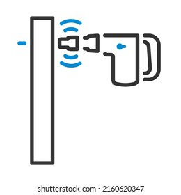 Icon Of Perforator Drilling Wall. Editable Bold Outline With Color Fill Design. Vector Illustration.