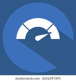 Icon Performance. related to Audit symbol. long shadow style. design editable