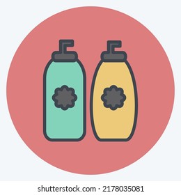 Icon Perfume Bottles. suitable for Spa symbol. color mate style. simple design editable. design template vector. simple symbol illustration