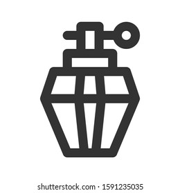 Icon perfume in outline style. vector illustration and editable stroke. Isolated on white background.