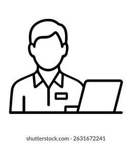 Icon person administrator on white background vector
Vector line profession icon