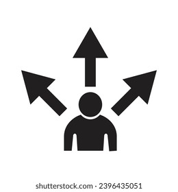 icono de una persona eligiendo una dirección.