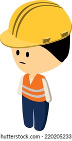 Icon of a person: a contractor. Vector Icon series for commercial use. Contractor, engineer, worker, construction worker, etc.
