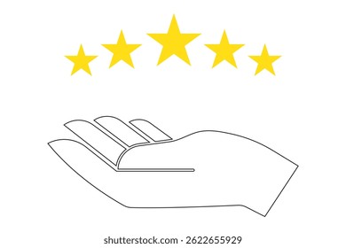 icon of a person giving a star positive review. Rate icons set. eps 10