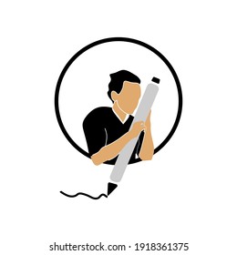 icon of a person holding a pencil