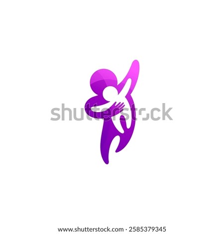 icon of a person hugging a small child, charity logos