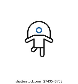 Icon of a person jumping rope, symbolizing fitness, exercise, and healthy lifestyle. Simple and modern design.