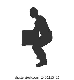 icon of person lifting weights vector illustration design