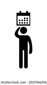 Icon Of Person Looking At Simple Black And White Calendar