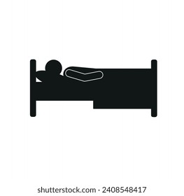 icono de una persona en una cama, icono, información, ilustración vectorial plana
