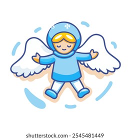 Icon of a person making a snow angel, symbolizing winter fun.