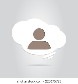 Icon person on background. Made in vector