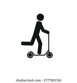 Icon of a person on a scooter. Icon. Simple vector illustration on a white background.