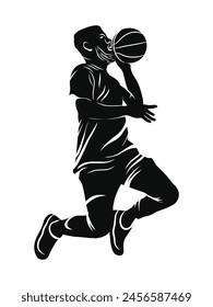 icon of a person playing basketball symbol illustration