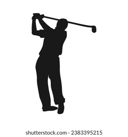 icon of person playing golf vector illustration design