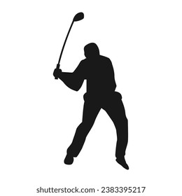 Persönlichkeit, die Golf spielt Vektorgrafik-Design