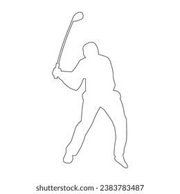 icon of person playing golf vector illustration design