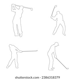 icono de la persona que juega al diseño de la ilustración del vector de golf