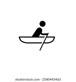 the icon of a person rowing a boat can be used to promote tourist destinations that offer boat or river activities