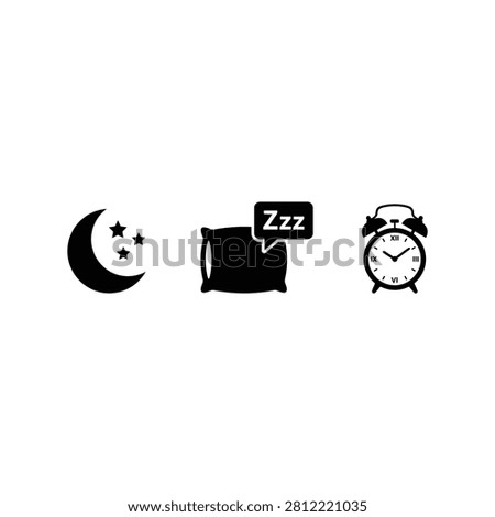 Icon of person sleeping with alarm clock