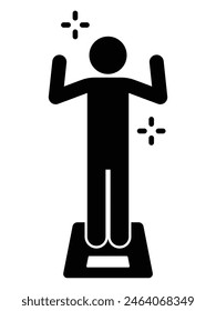 Icon of a person standing on a scale