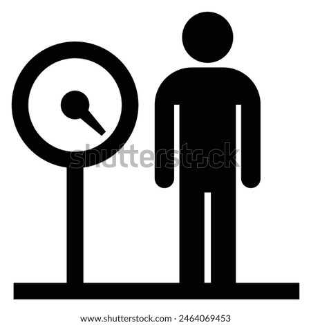 Icon of a person standing on a scale
