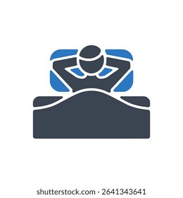 Icon of a person stretching in bed after waking up