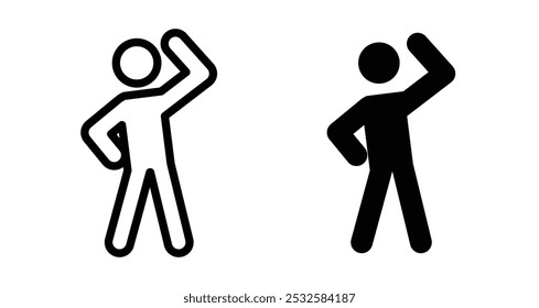 Icon of a person stretching, symbolizing exercise, fitness, or health.