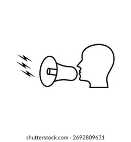  icon of a person talking using a loudspeaker vector
