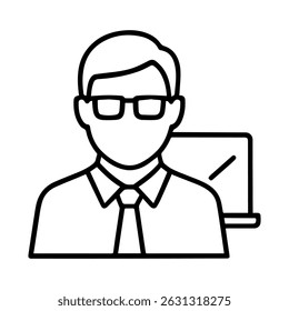 Icon person teacher on white background vector
Vector line icon profession