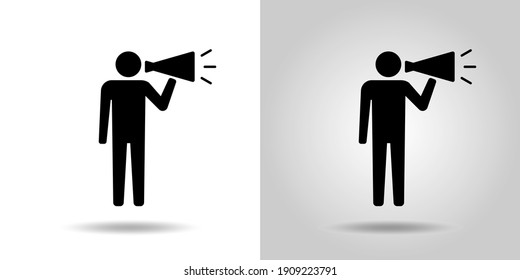 Icono de una persona que transmite con un altavoz