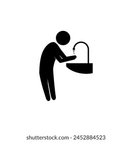 icon of person washing hands in the sink Vector Illustration