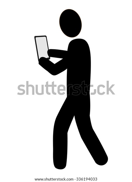 Icon Person Who Walks While Looking Stock Vector Royalty Free