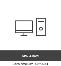 Icon personal computer  Single Icon Graphic Design