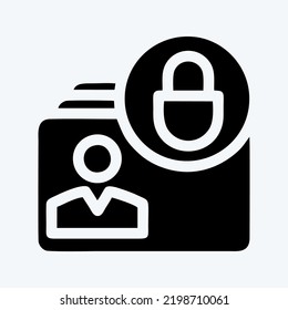 Icon Personal Data Protection. suitable for education symbol. glyph style. simple design editable. design template vector. simple illustration