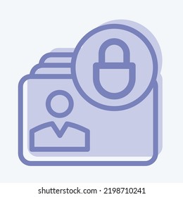 Icono Protección de datos personales. adecuado para el símbolo educativo. estilo de dos tonos. diseño simple editable. vector de plantilla de diseño. ilustración simple
