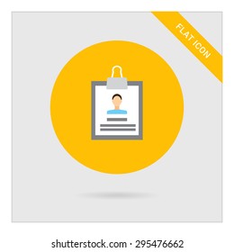 Icon of personal file with photo on clipboard