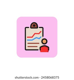 Icon of personal information. Medical history, document, record.  Identification concept. Can be used for topics like personnel, medicine, recruitment