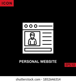 Icon personal profile website. Glyph, flat or filled vector icon symbol sign collection for mobile concept and web apps design.