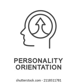 Icon – personality orientation. The main line of behavior of the individual. The arrow in the head is the readiness for a certain activity in accordance with the attitudes of the individual.